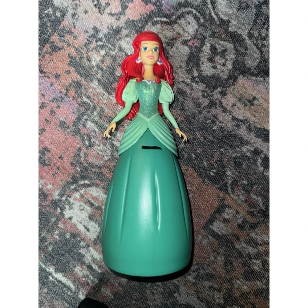 DISNEY THE LITTLE MERMAID PRINCESS ARIEL COIN MONEY PIGGY BANK VINYL PLASTIC